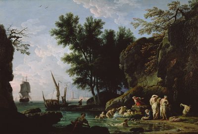 Nymphen baden am Morgen von Claude Joseph Vernet